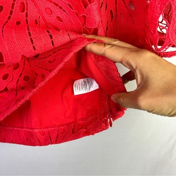 RSVP by Talbots coral lace overlay blouse top PS - Picture 5 of 7